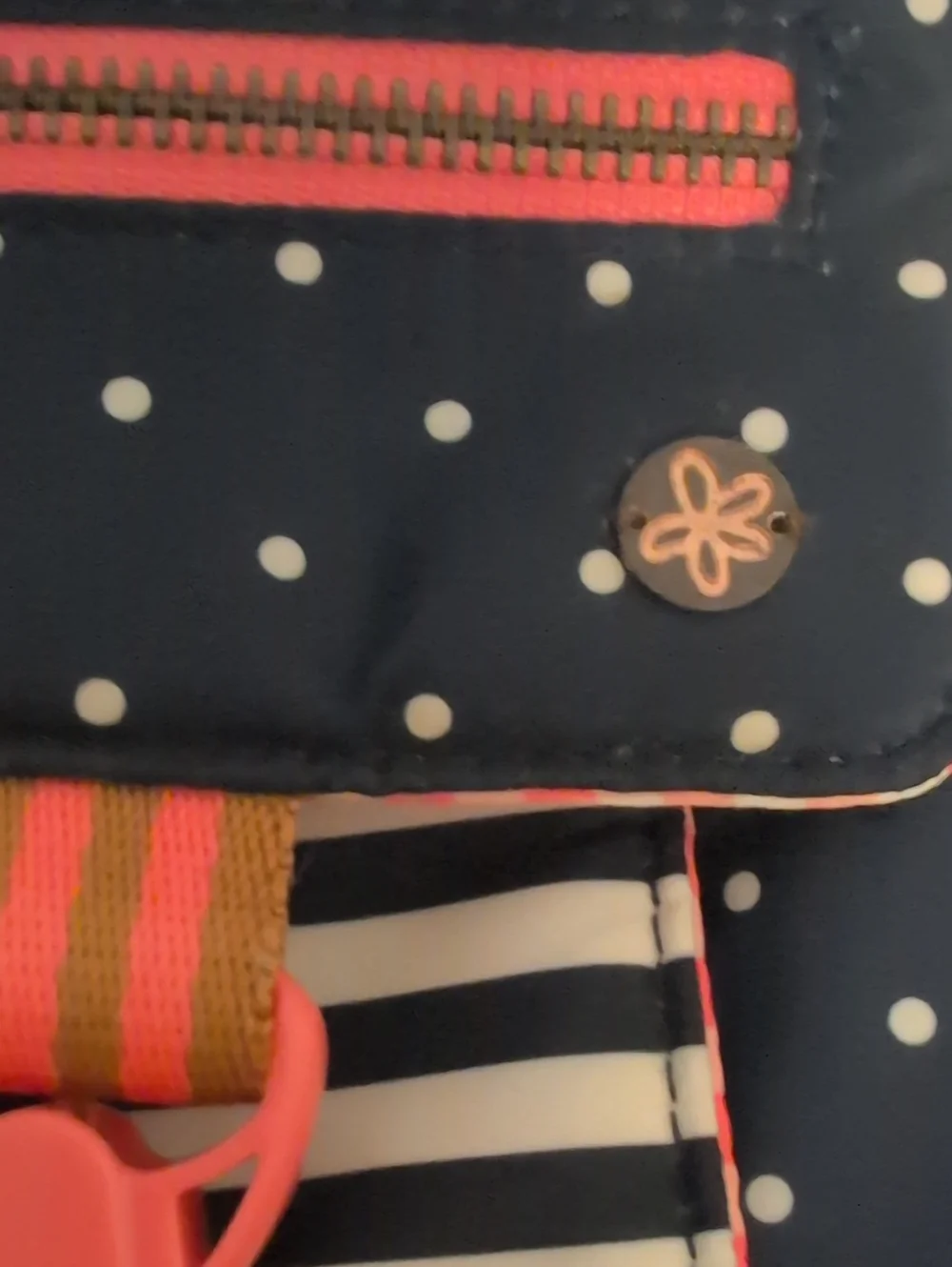 Matilda Jane Backpack Book Bag 435 Blue Polka Dots Striped